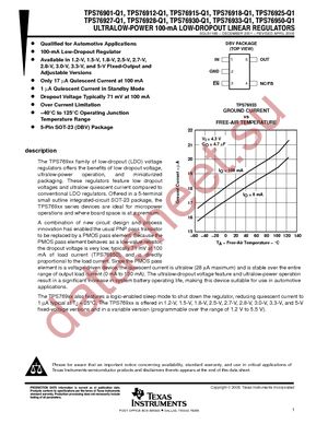 TPS76930QDBVRQ1 datasheet  